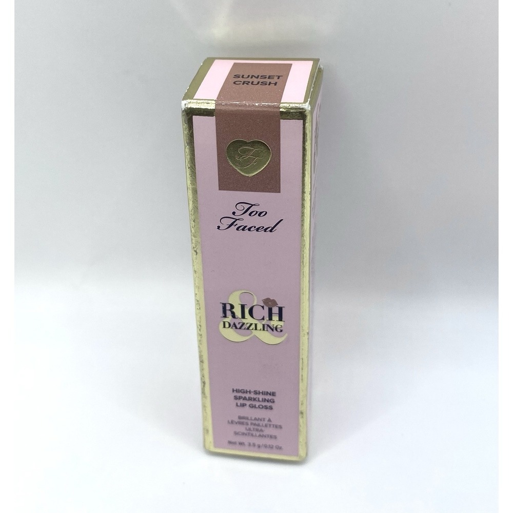 TOO FACED Rich Dazzling SUNSET CRUSH High Shine Sparkling Lip Gloss Mini‎ NIB - Picture 7 of 7